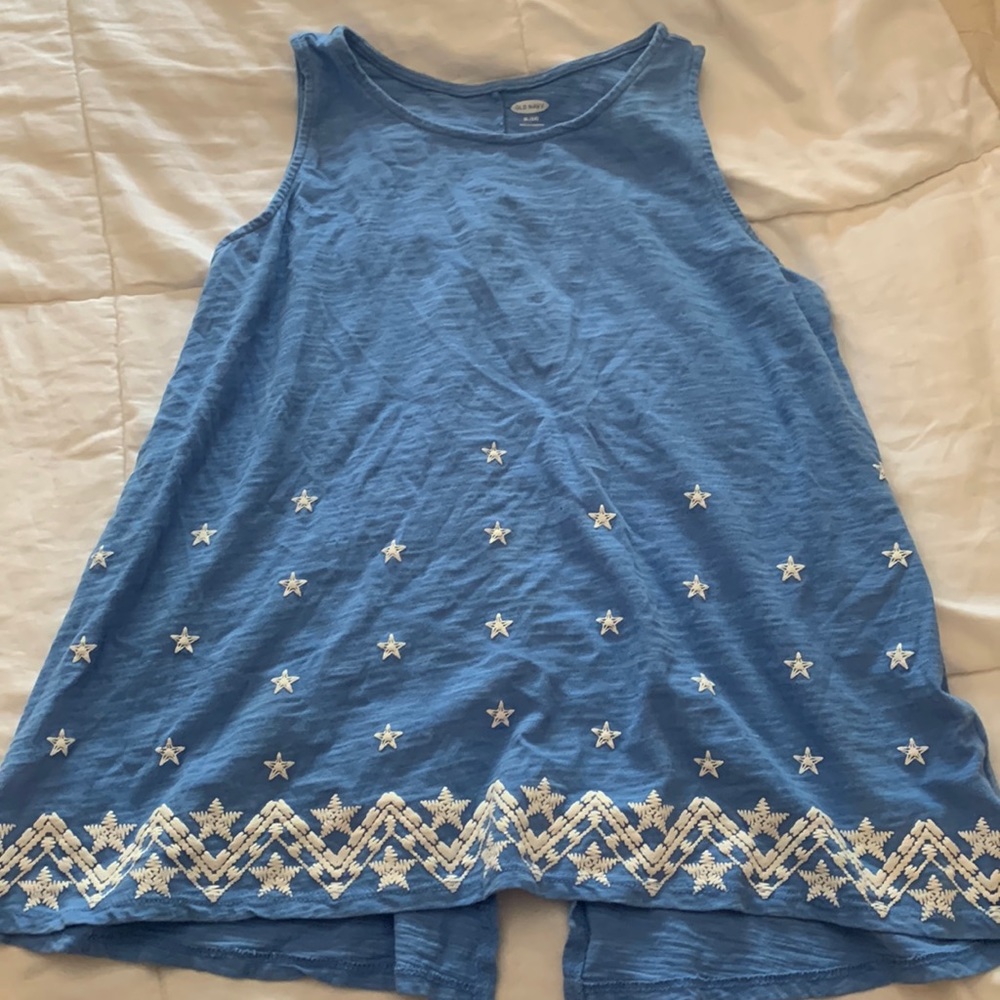 GIRLS BLUE PATTERNED TANK